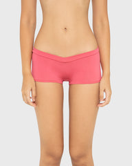 Essentials Cotton Boyshort Wide V Waist Party Punch / M