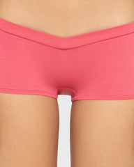 Essentials Cotton Boyshort Wide V Waist Party Punch / M