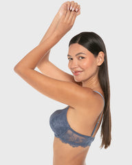 La Senza Hello Sugar Double Push Up Plunge Bra Vintage Indigo / 34B