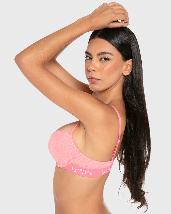 La Senza Remix Plunge Push Up Heather Wired Bra