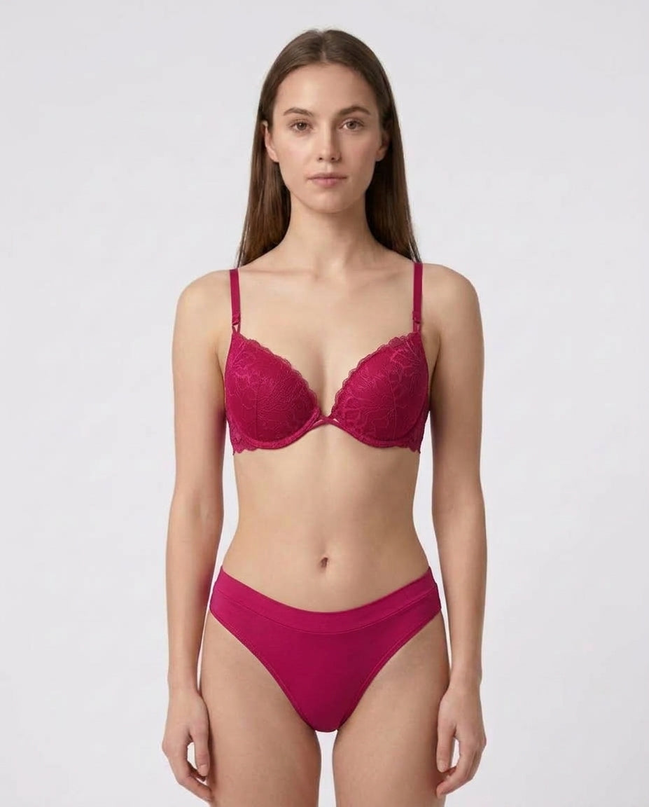 La Senza Hello Sugar Double Push Up Lace Plunge Bra Default Title / 34B