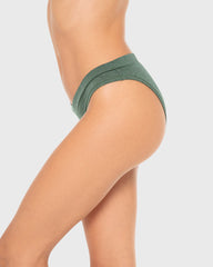 ESSENTIALS COTTON BIKINI WIDE V WAIST HEATHER Jungle Green Heather / M