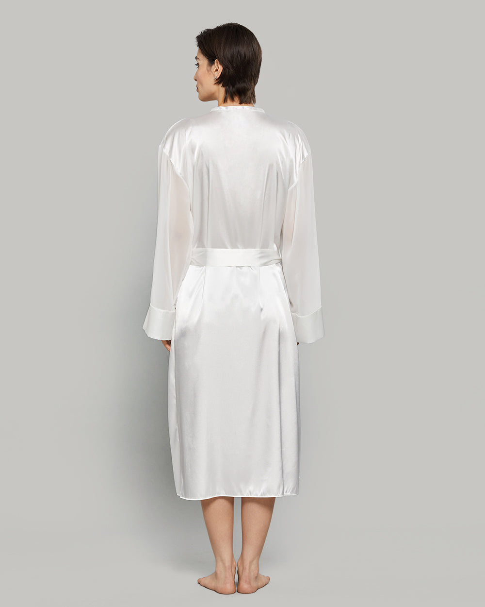 LA SENZA SATIN MID LENGTH CHIFFON SEXY ROBE 34Y9 / S/M