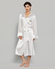 LA SENZA SATIN MID LENGTH CHIFFON SEXY ROBE 34Y9 / S/M
