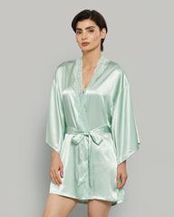 LA SENZA SATIN LACE STANDARD LENGTH WAVY SEXY ROBE SN27 / S/M