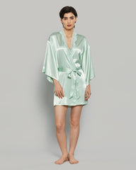 LA SENZA SATIN LACE STANDARD LENGTH WAVY SEXY ROBE SN27 / S/M