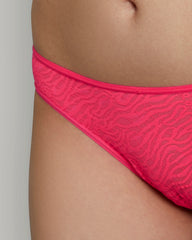 LA SENZA ZEBRA MESH TRENDY REMIX NEON PINK THONG 16T2 / S
