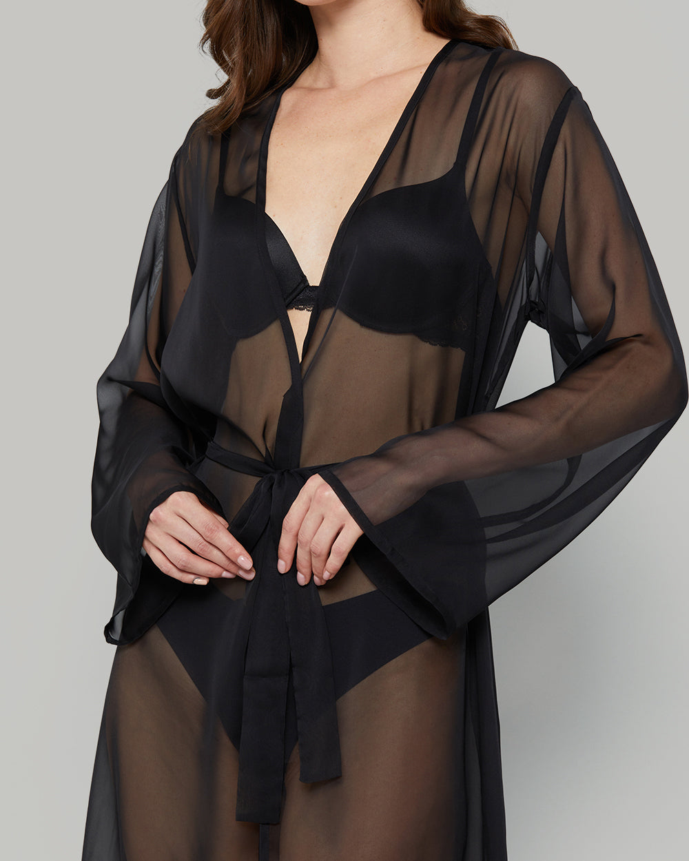 LA SENZA CHIFFON BELL SLEEVE MID LENGTH ROBE 03YZ / S/M