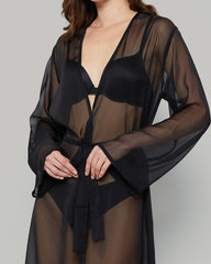 LA SENZA CHIFFON BELL SLEEVE MID LENGTH ROBE 03YZ / S/M