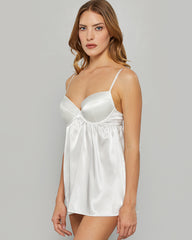 LA SENZA SATIN SEXY BABYDOLL LINGERIE White / M
