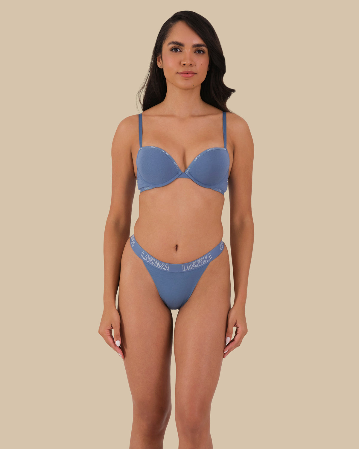 LA SENZA SKINNY LOGO COTTON BRA Light Blue / 34B