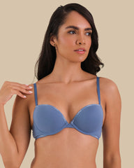 LA SENZA SKINNY LOGO COTTON BRA Light Blue / 34B