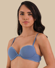 LA SENZA SKINNY LOGO COTTON BRA Light Blue / 34B