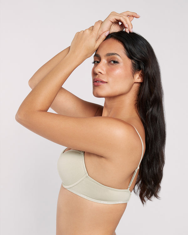 La Senza Trendy Cotton Plunge Bra Beige / 34B