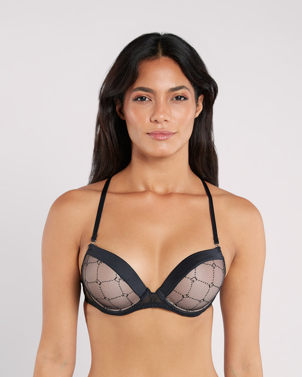 La Senza Sexy Double Pushup Plunge Bra BLACK / 34B