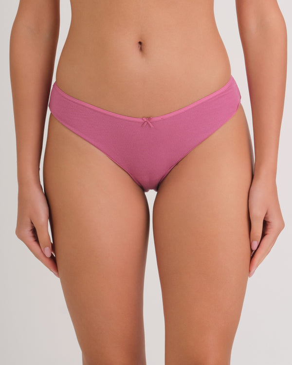Us Bikini Vwaist Rib W Bow PG50 / MED