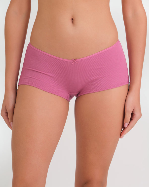 Us Boyshort Vwaist Rib W Bow PG50 / MED