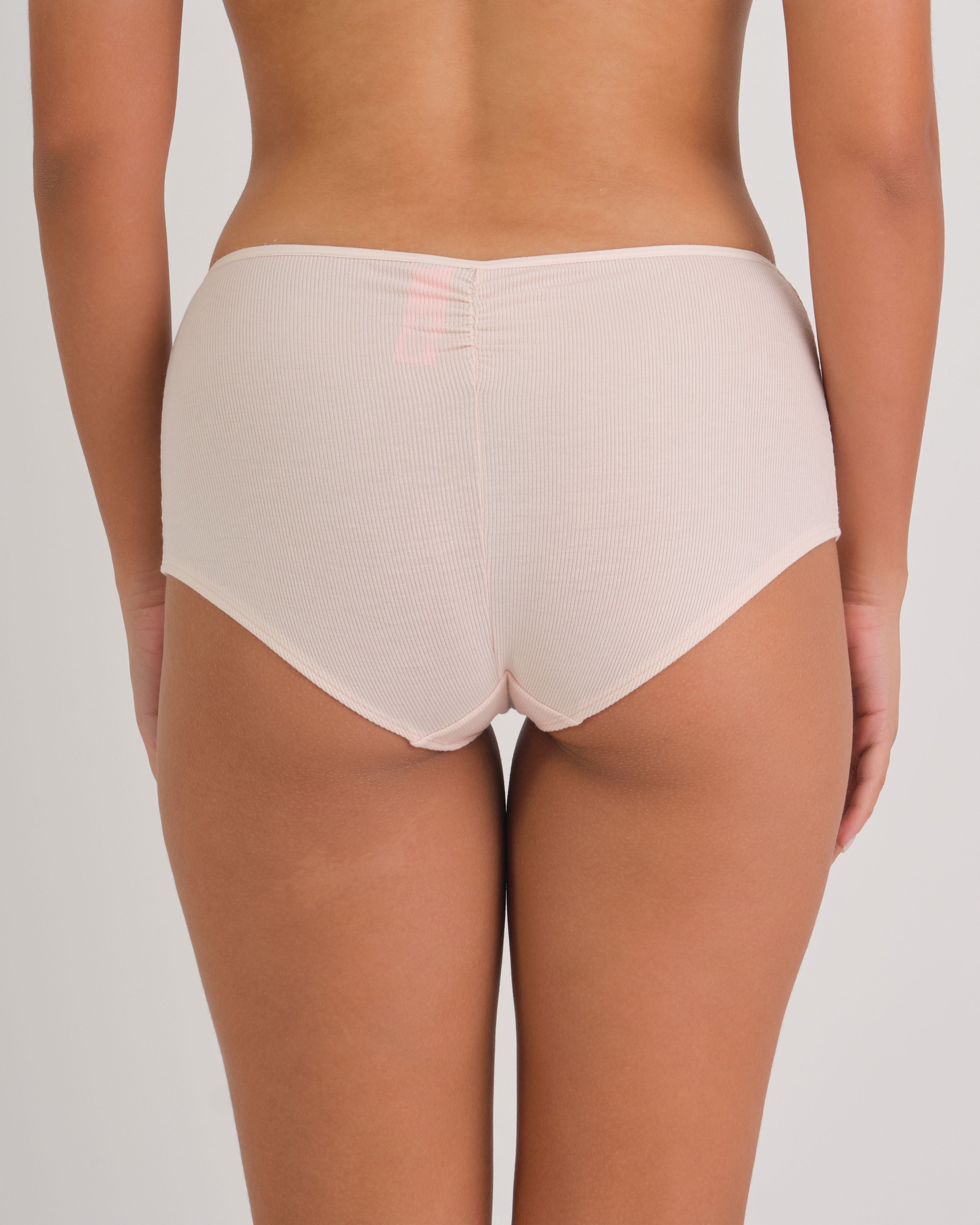 Us Boyshort Vwaist Rib W Bow 2X7D / MED