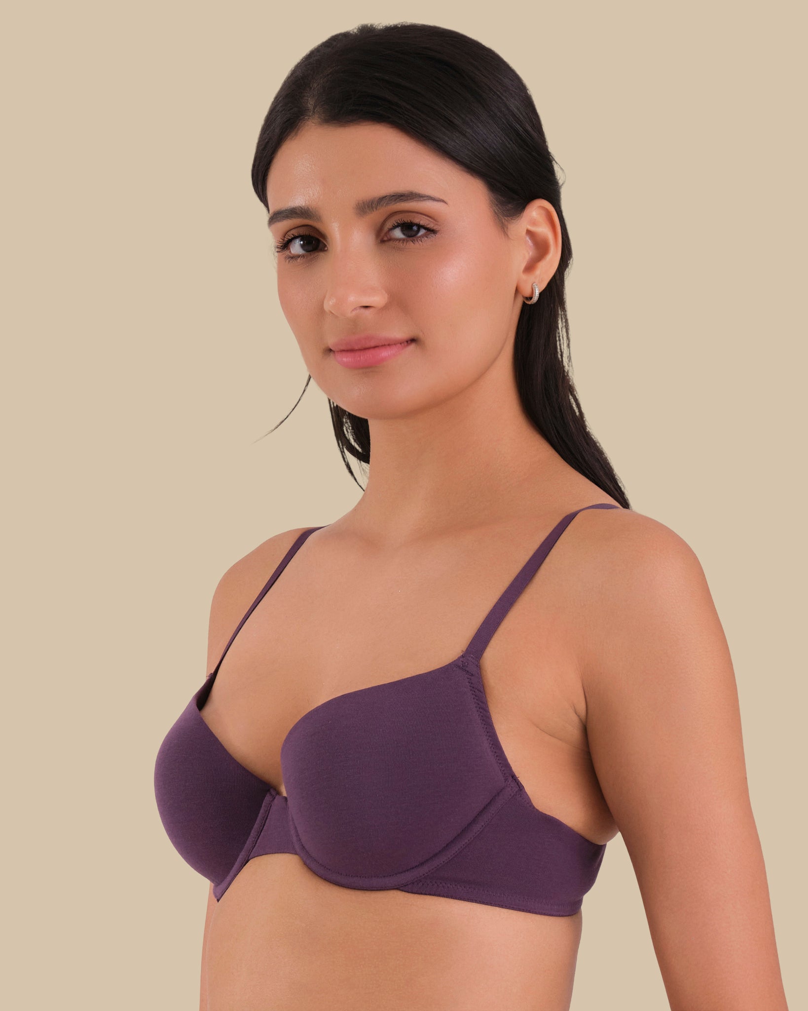 LA SENZA ESSENTIALS DEMI COTTON BRA Wine / 34B