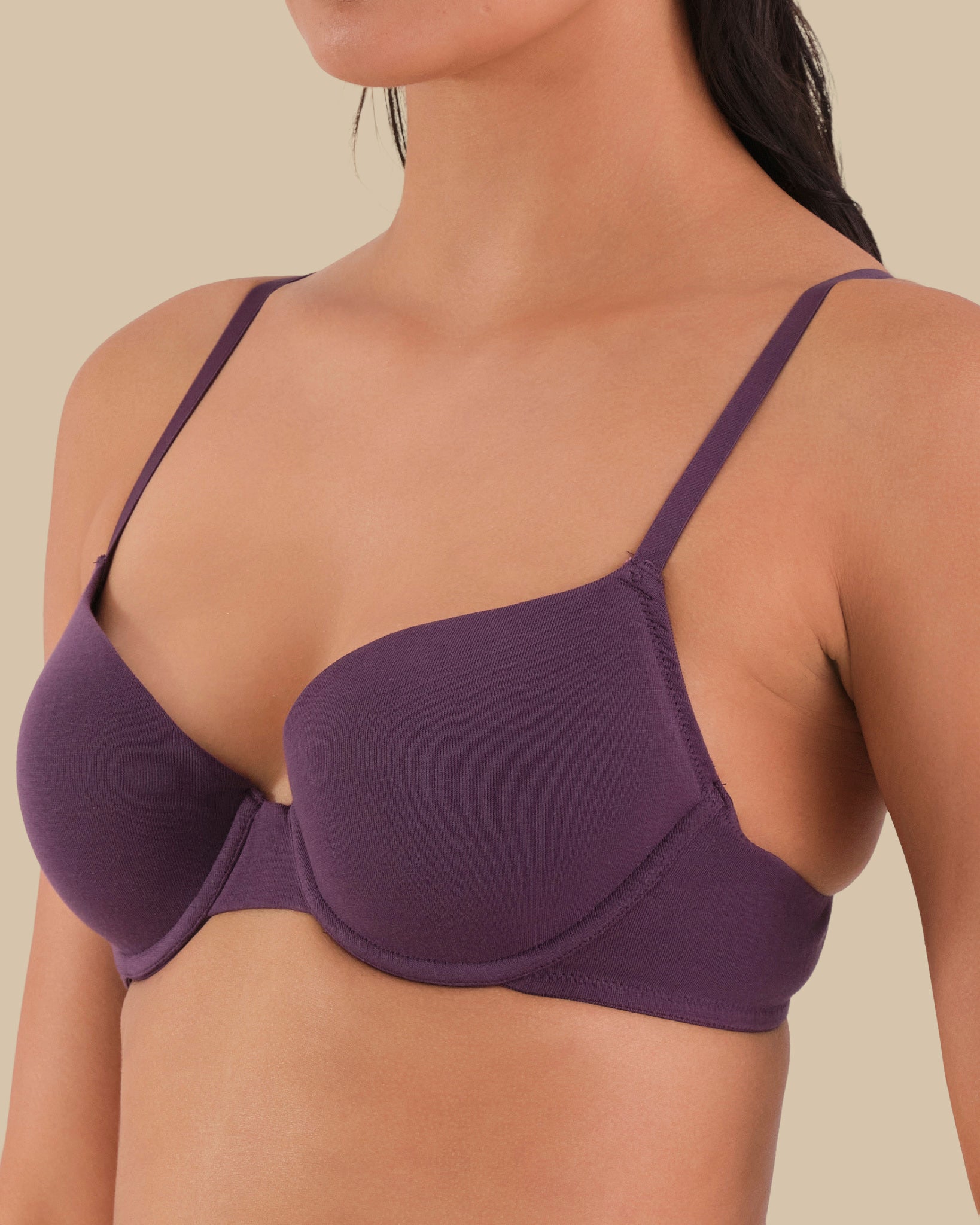 LA SENZA ESSENTIALS DEMI COTTON BRA Wine / 34B