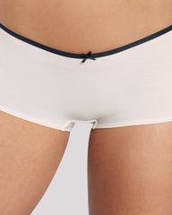 La Senza Ribbed Ultrasoft Boyshort Panty White/Black / M