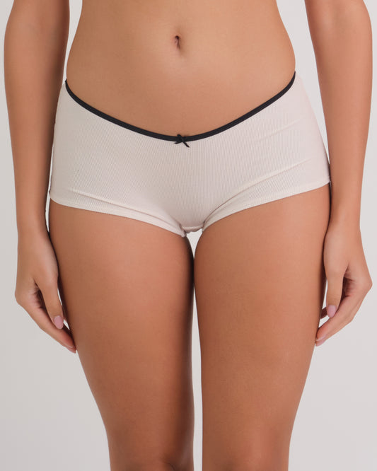 Us Boyshort Vwaist Rib W Bow 2PYO / MED