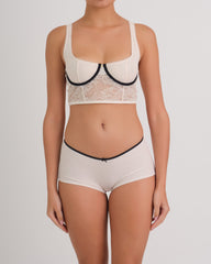 Us Boyshort Vwaist Rib W Bow 2PYO / MED