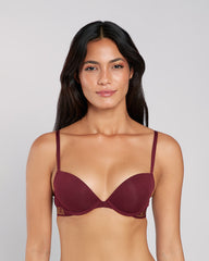 La Senza Cotton Trendy Plunge Bra Maroon / 34B