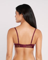 La Senza Cotton Trendy Plunge Bra Maroon / 34B