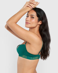 La Senza Cotton Trendy Plunge Bra Green / 34B
