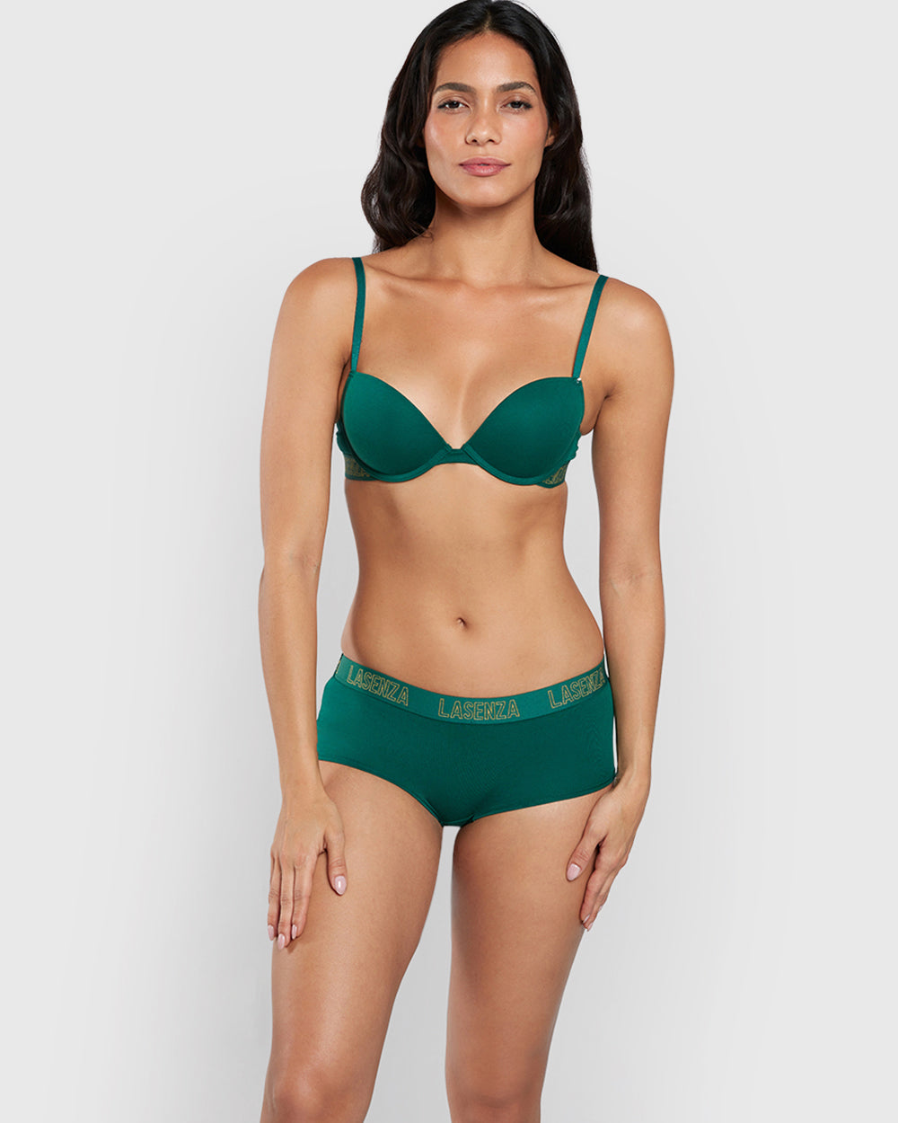 La Senza Cotton Trendy Plunge Bra Green / 34B