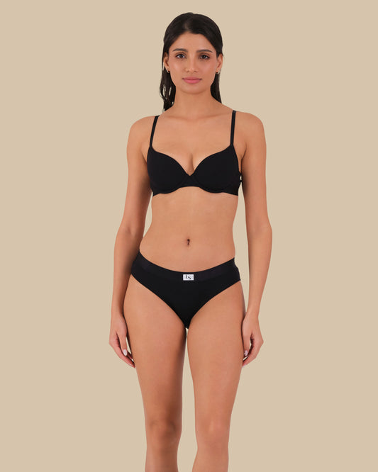 LA SENZA ESSENTIALS DEMI WAFFLE BRA Black / 34B