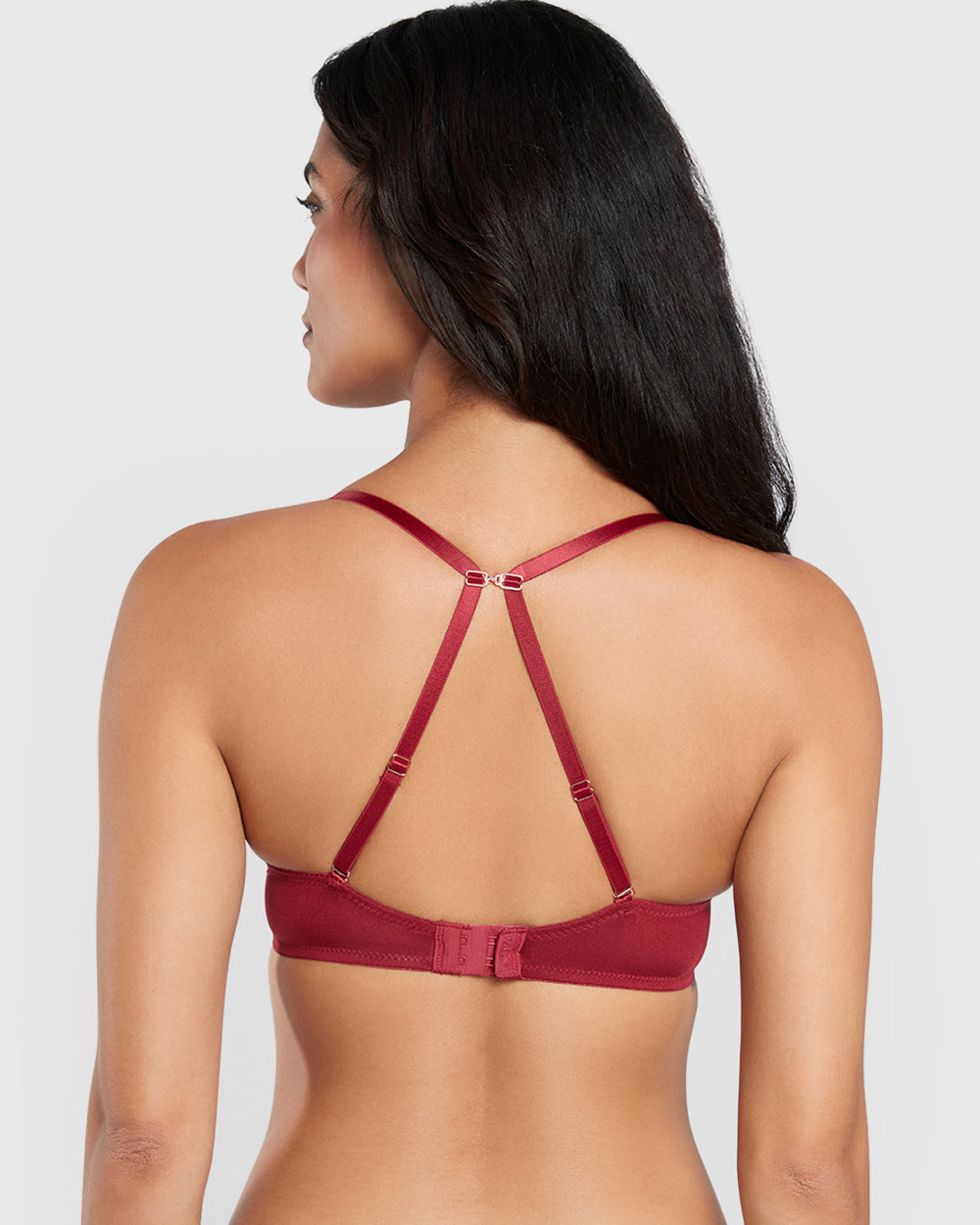 La Senza Lace Sexy Gel Padding Plunge Bra Red / 34B