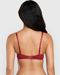 La Senza Lace Sexy Gel Padding Plunge Bra Red / 34B