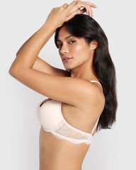 La Senza Lace Sexy Double Pushup Plunge Bra White / 34B