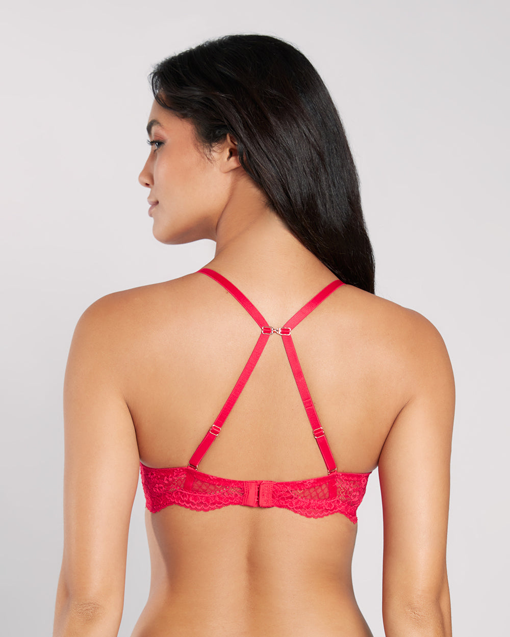 La Senza Lace Sexy Double Pushup Plunge Bra Red / 34B