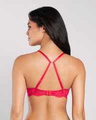 La Senza Lace Sexy Double Pushup Plunge Bra Red / 34B