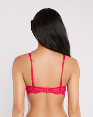 La Senza Lace Sexy Double Pushup Plunge Bra Red / 34B