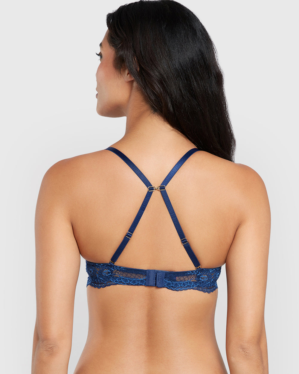 Everyday Plunge Double Pushup Bra Blue / 34B