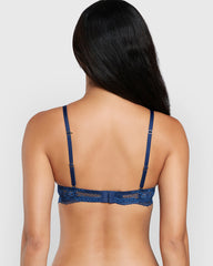 Everyday Plunge Double Pushup Bra Blue / 34B