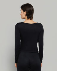 LA SENZA LONG SLEEVE JERSEY WIDE SCOOP NECK CASUAL LOUNGE TOP 03YZ / S
