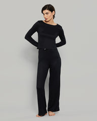 LA SENZA LONG SLEEVE JERSEY WIDE SCOOP NECK CASUAL LOUNGE TOP 03YZ / S