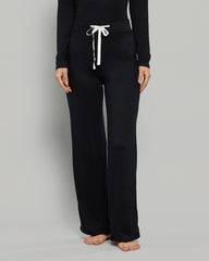 LA SENZA JERSEY DRAWSTRING BLACK CASUAL LOUNGE PANTS 03YZ / S