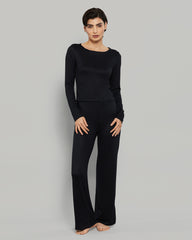 LA SENZA JERSEY DRAWSTRING BLACK CASUAL LOUNGE PANTS 03YZ / S
