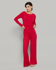 LA SENZA JERSEY DRAWSTRING RED CASUAL LOUNGE PANTS 6S2D / S