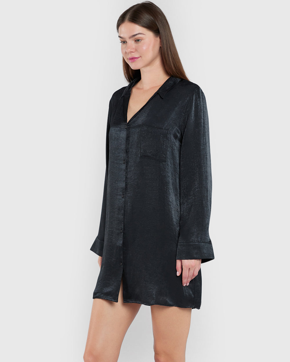 La Senza Satin Sexy Sleep Long Sleeve Top – Satin Long Sleeve Sleep Top For Women 03YZ / M