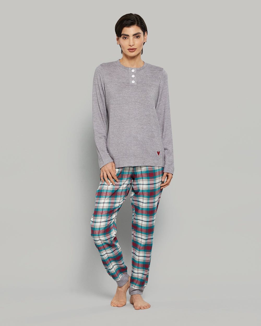 LA SENZA FLUFFLY FLANNEL CASUAL PAJAMA SET H8A1 / S