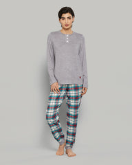 LA SENZA FLUFFLY FLANNEL CASUAL PAJAMA SET H8A1 / S