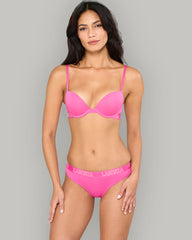 LA SENZA RX THONG KNOCKOUT LOGO PINK PANTIES DRK PINK / S
