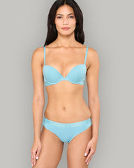 LA SENZA RX THONG KNOCKOUT LOGO PASTEL BLUE PANTIES BLUE / S